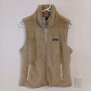 Patagonia Women's Los Gatos Fleece Tan Vest Full Zip Size Large